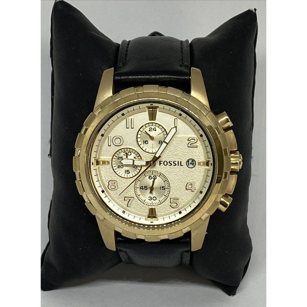 Fossil Dean FS4867 Men's Black Leather Analog Cham